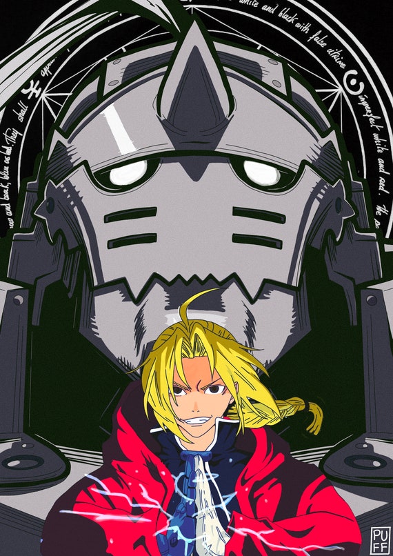 Fullmetal Alchemist Brotherhood Elric Brothers Anime Poster – My