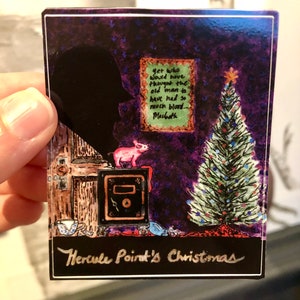 Murder for Christmas vinyl sticker, Hercule Poirot&#39;s Christmas sticker, Murder for a Holiday Agatha Christie, Agatha Christie vinyl sticker