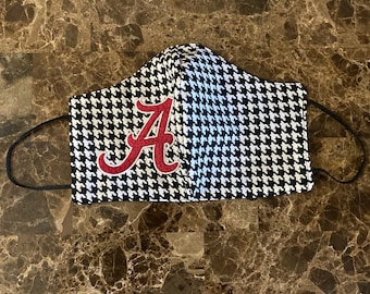 Embroidered Alabama Houndstooth Mask