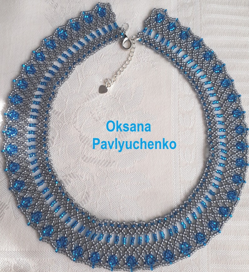 Beaded necklace, classic style, handmade jewelry, сzech bead, for her, to the embroidered shirt image 5