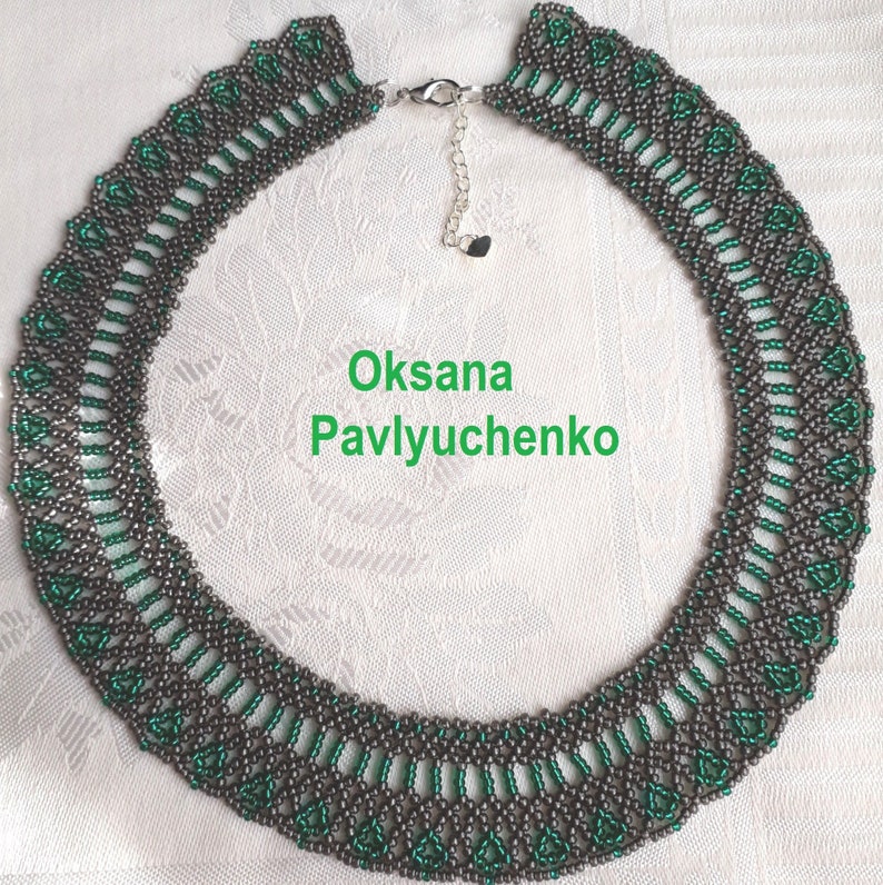 Beaded necklace, classic style, handmade jewelry, сzech bead, for her, to the embroidered shirt image 3