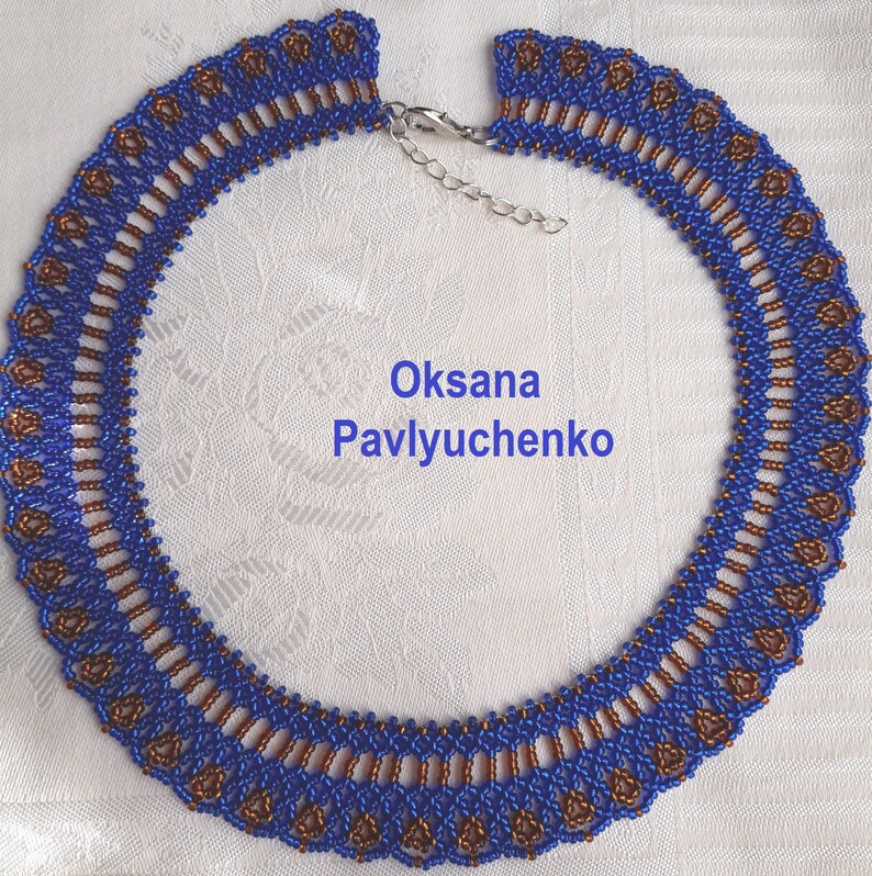 Beaded necklace, classic style, handmade jewelry, сzech bead, for her, to the embroidered shirt image 6