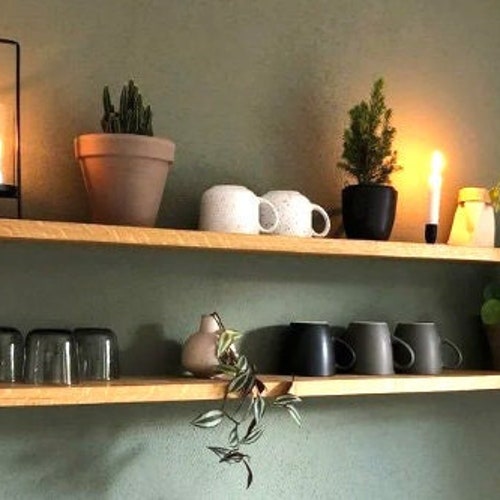 Solid Oak Shelves Live Edge Live Edge Made to Measure Etsy