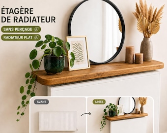 Radiatorplank Steigerhout - Zonder Boren - Op Maat - Vensterbank - Industrieel Wandplank - Gerecycled Hout