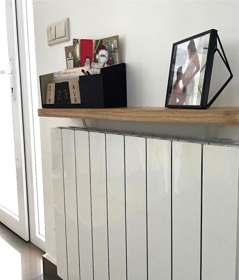 solid oak console shelf over radiator without drilling your walls 