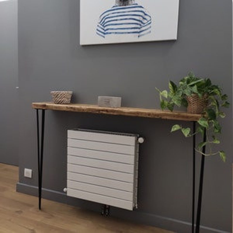 Solid Oak Console Shelf Over Radiator Without Drilling Your Etsy