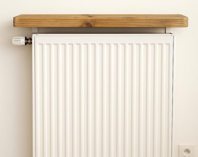 Featured listing image: solid oak console shelf over radiator without drilling your walls