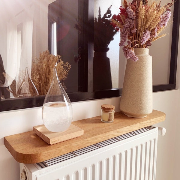 solid oak console shelf over radiator without drilling your walls