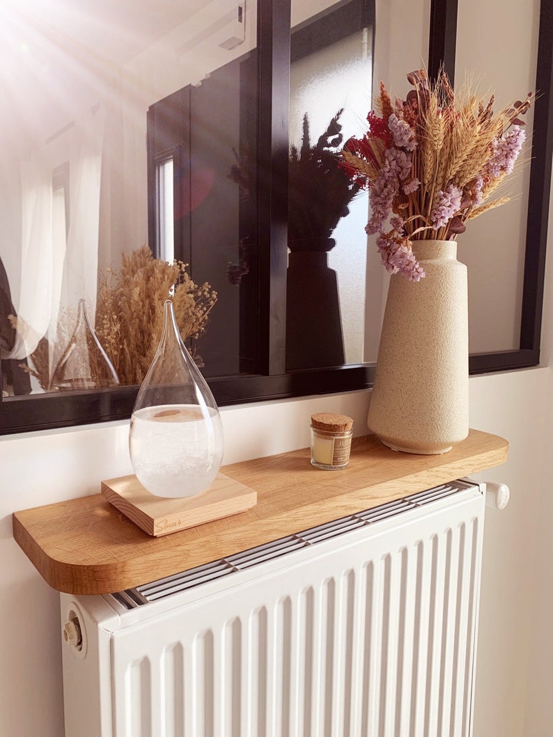 Solid Oak Console Shelf Over Radiator Without Drilling Your Etsy