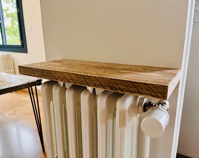 Featured listing image: solid oak console shelf over radiator without drilling your walls