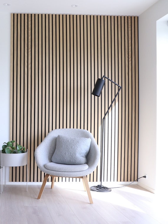 Latte murale en bois chêne massif mur en bois panneau Etsy France