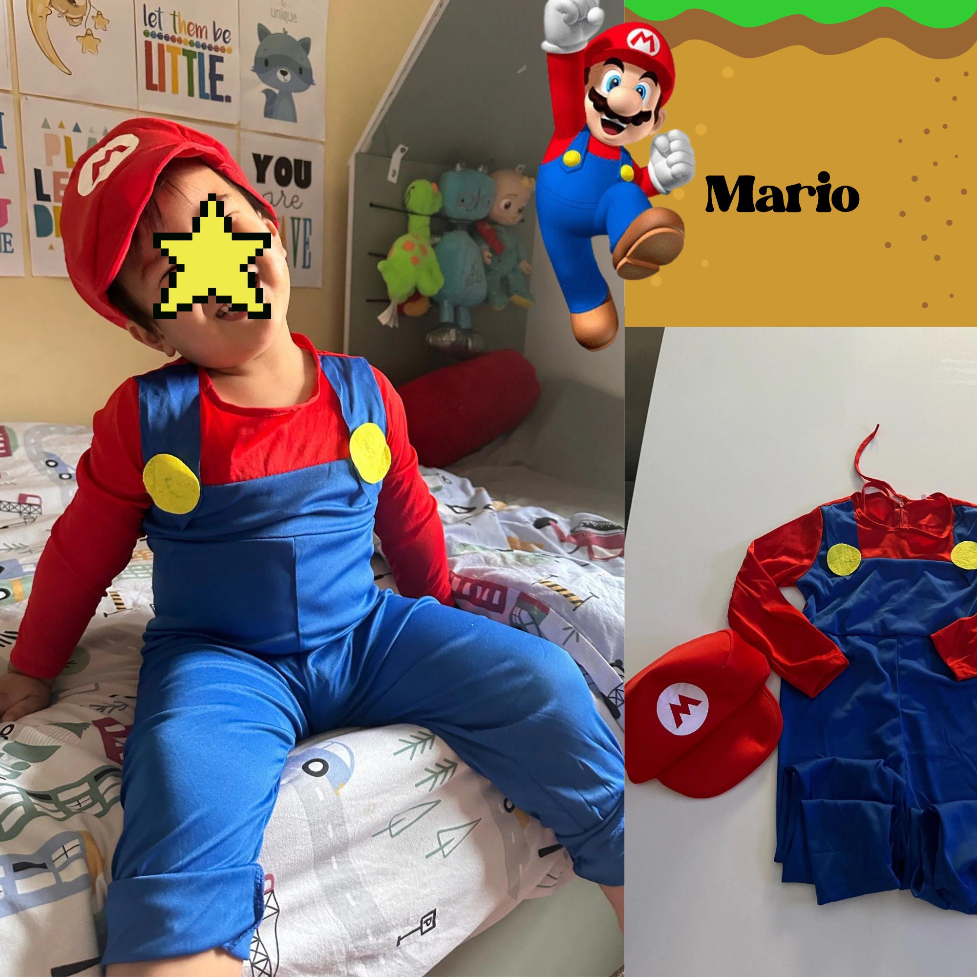 Déguisement Super Mario Bros, Déguisement Mario et Luigi Cosplay Halloween, Fête  d'anniversaire pour garçon MARIOBROS -  France