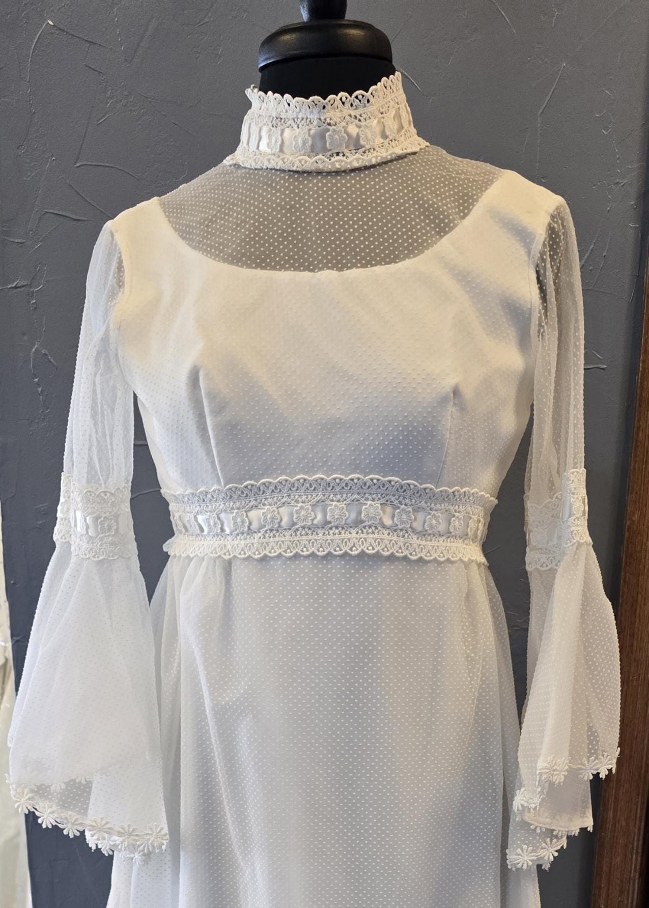 Vintage Dotted Swiss Wedding Gown