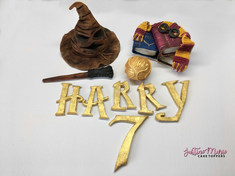 Set of Harry Potter cake toppers handmade edible personalized Etsy