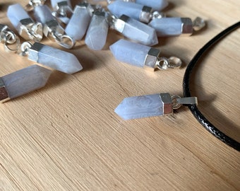 Blue Lace Agate Crystal Pendant | Energy Stone Necklace | healing crystals| gift