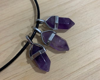 Tiny Amethyst Crystal Pendant | Energy Stone Necklace | healing crystals| gift