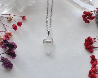 Tiny Quartz Crystal Pendant | Energy Stone Necklace | healing crystals| gift