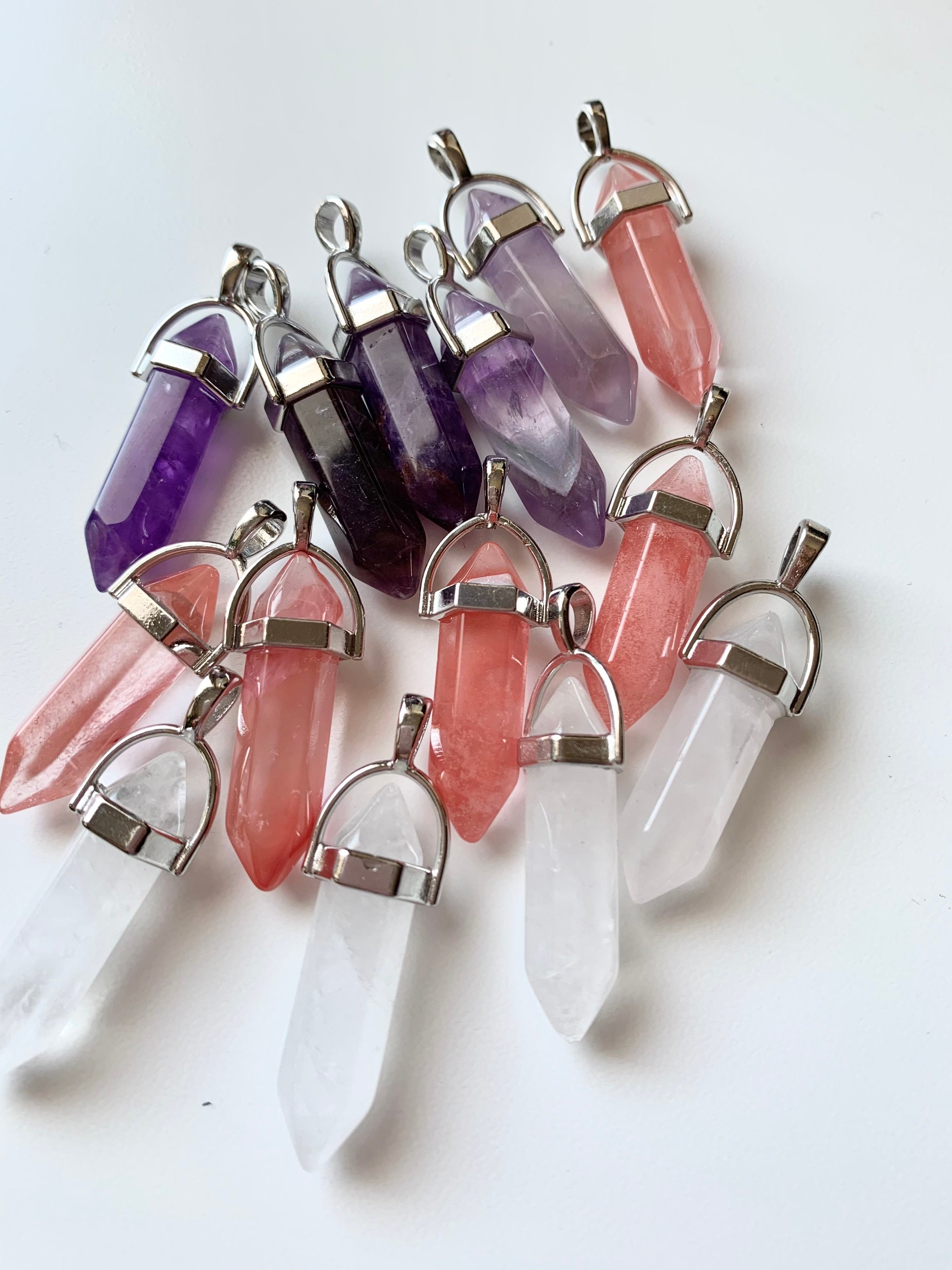 Various Crystal Pendants Energy Stone Necklace healing Etsy