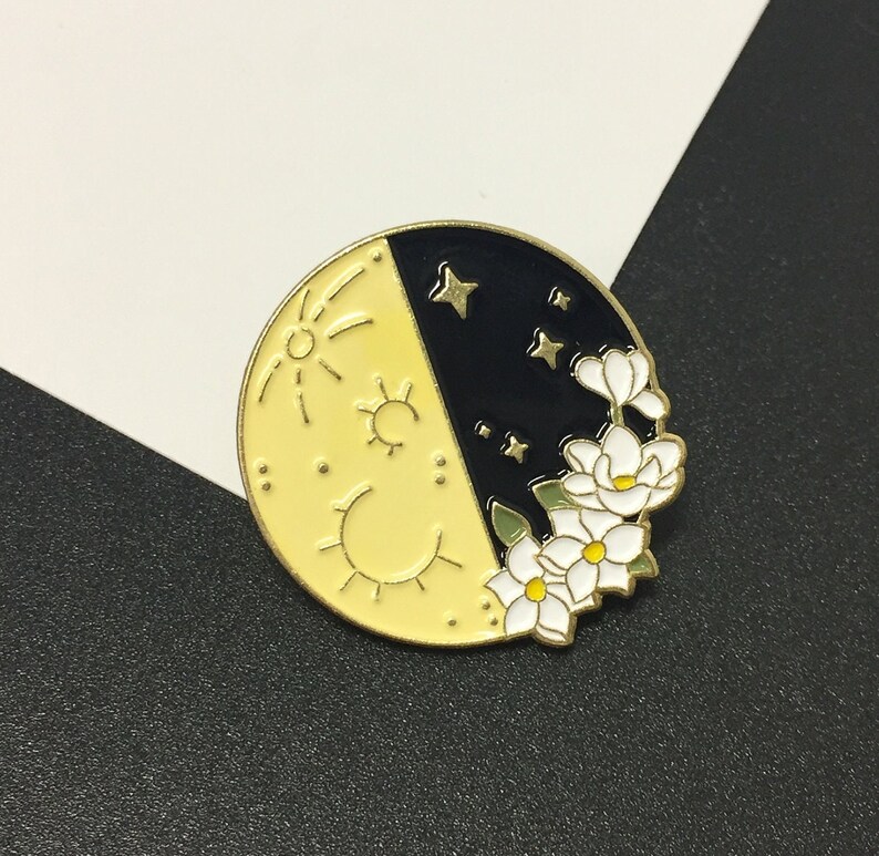 The Moon Wax and Wane Enamel Pins Set Label Badge Funny Etsy