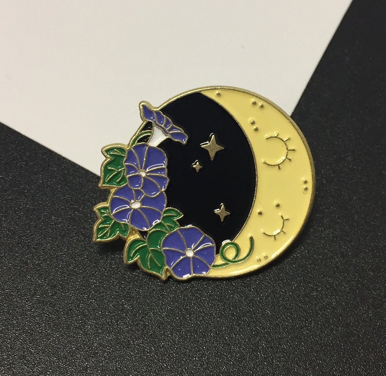 The Moon Wax and Wane Enamel Pins Set Label Badge Funny Etsy