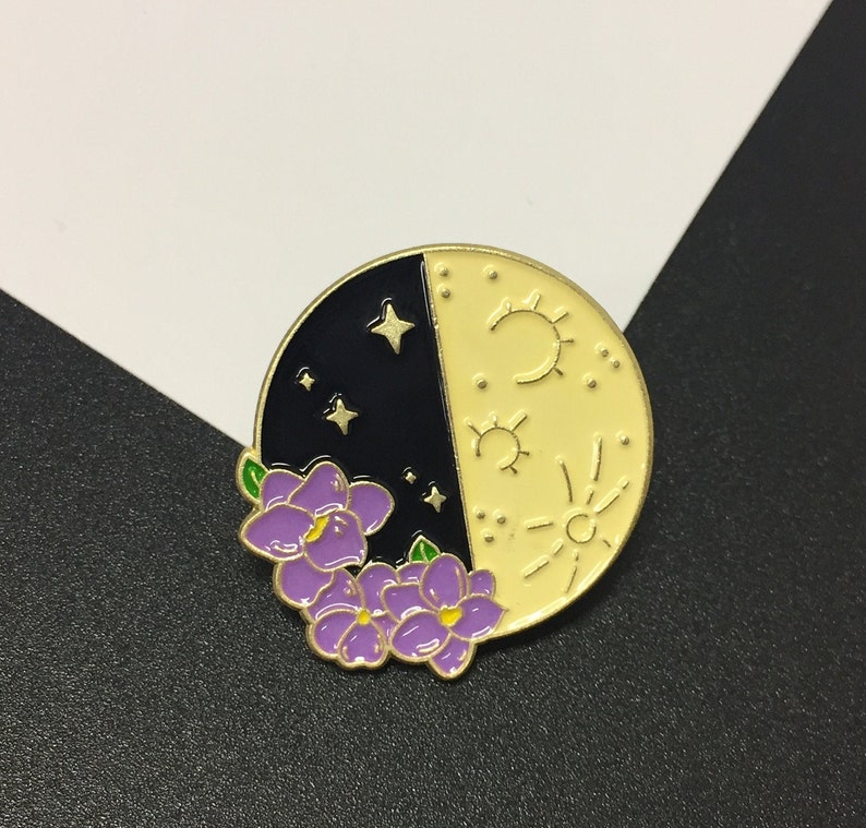 The Moon Wax and Wane Enamel Pins Set Label Badge Funny Etsy