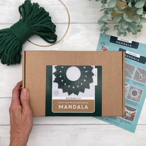 Macramé Kit Mandala Wreath - Pine Green. Learn how to make a DIY wall hanging for your home.