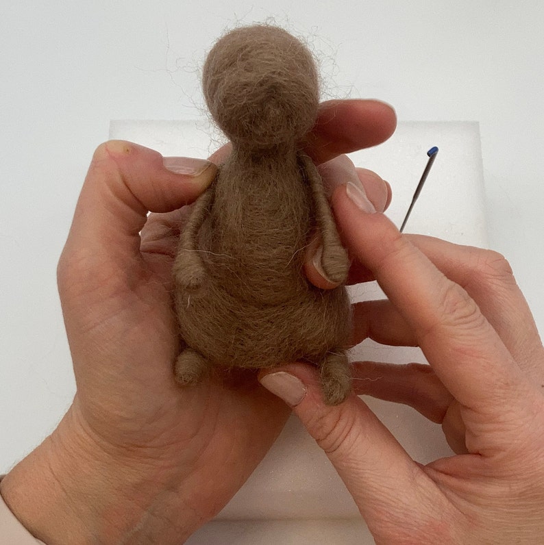 Needle Felted Easter Bunny kit. Craft kit for adults and teens. Learn how to make a felted rabbit. Easter gift. image 8