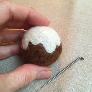 Needle felting kit, Christmas Pudding. Make your own Christmas decorations with this craft kit for adults. A stocking filler for crafters image 5