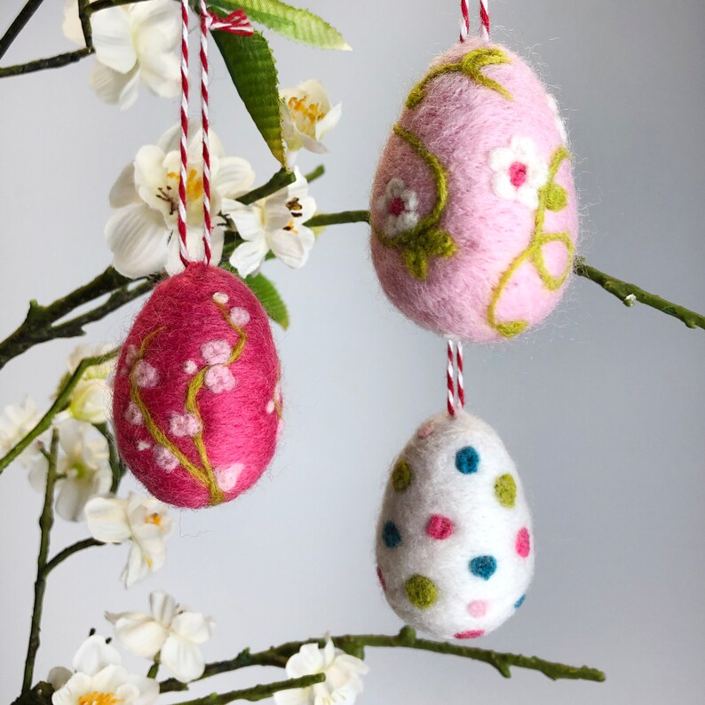 Needle felting Kit Easter eggs Create your own hanging Easter decorations craft kits for adults Easter gift for her, for Mum image 9