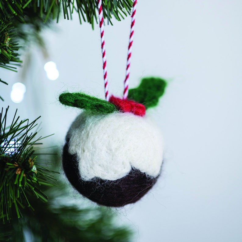 Needle felting kit, Christmas Pudding. Make your own Christmas decorations with this craft kit for adults. A stocking filler for crafters image 2