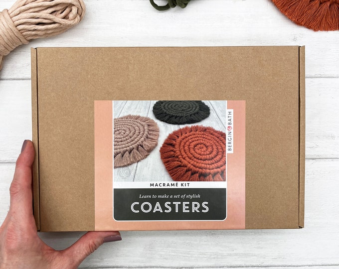Macrame Coaster Kit: DIY Boho Placemats Craft for Adults & Teens