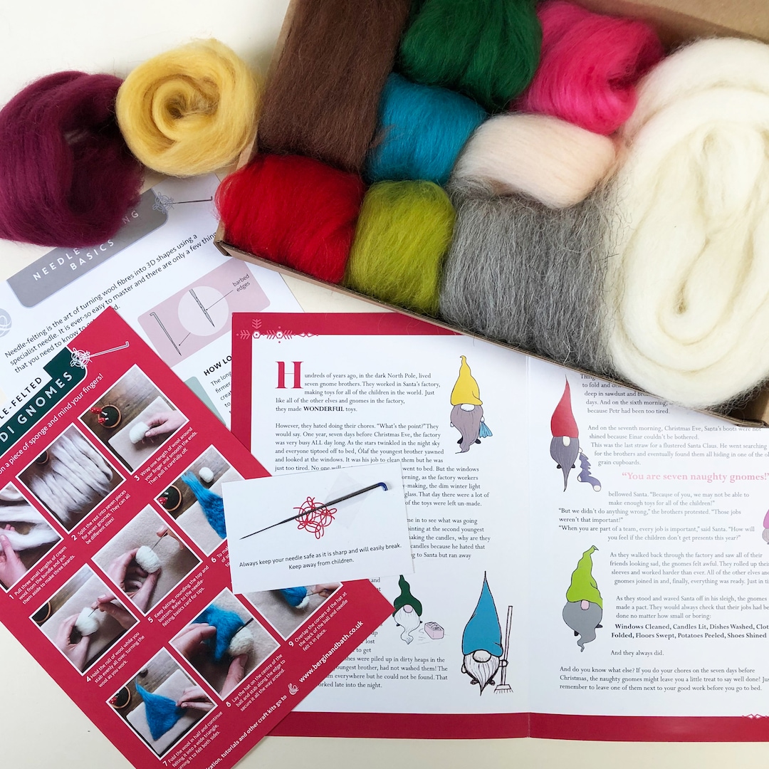 Xuanxi Kit Feutrage à L'Aiguille Laine Pour Poupées Noël - Outils Complets Pour Débutants