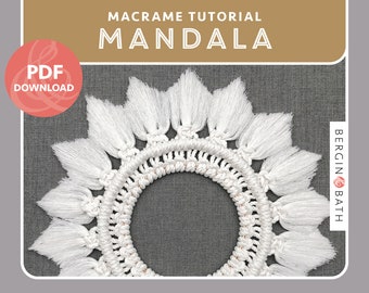 Macrame mandala tutorial. Printable PDF download. Full step-by-step instructions.