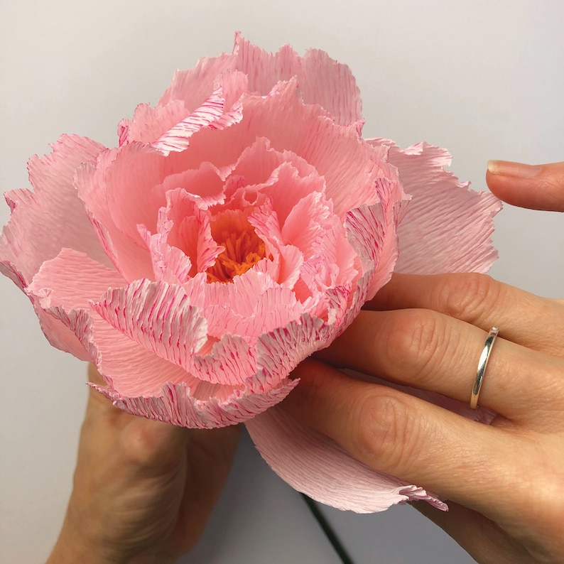 Paper Flower Kit Peony. Papercraft kit for women. A creative gift idea. image 9