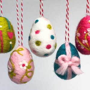 Needle felting Kit Easter eggs Create your own hanging Easter decorations craft kits for adults Easter gift for her, for Mum image 3