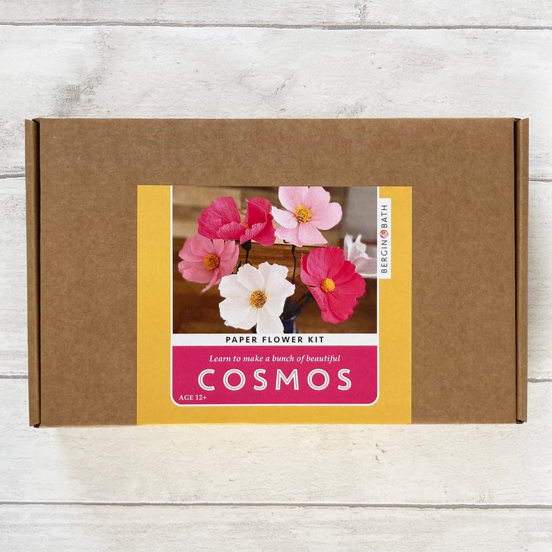 Paper Flower Kit Cosmos. Papercraft kit for women. A creative gift idea. image 2