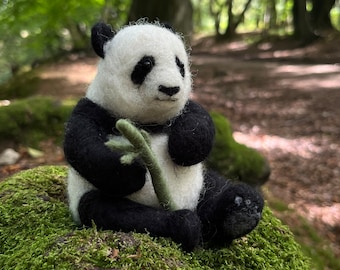 Kit de fieltrado con aguja - Panda, kit de manualidades creativas para adultos