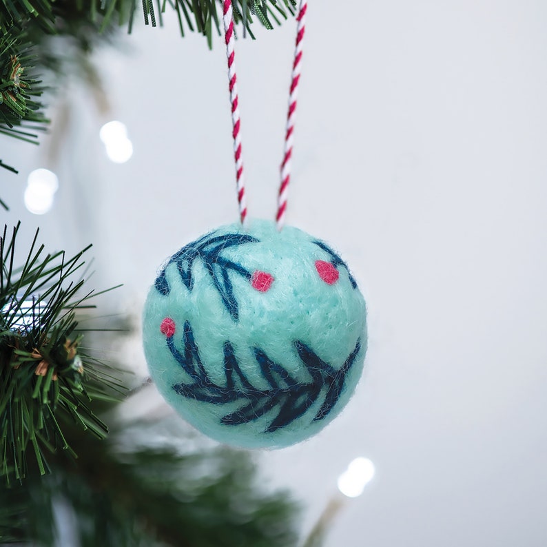 Needle Felting Kit Christmas Baubles Make Your Own Felted Etsy UK