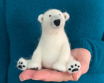 Needle Felting Kit - Polar Bear - make your own polar bear decoration - craft kit for adults - gift for Mum