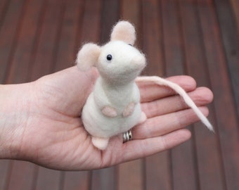 Kit Feutrage Laine – Souris En Feutre à Aiguiller, Matériel Débutant, Laine Naturelle, Tutoriel Photo, Activité Parent-enfant