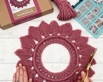 Macrame Kit - Mandala - Berry Pink. Learn how to make a stunning wall decoration for your rustic home.