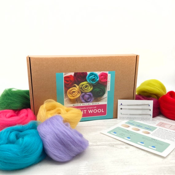 MIUSIE Multicolor Needle Felting Kit Wool Felting Tools Handmade Felt  Needle Set Pack Felting Fabric Materials Accessories
