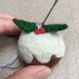 Needle felting kit, Christmas Pudding. Make your own Christmas decorations with this craft kit for adults. A stocking filler for crafters image 7