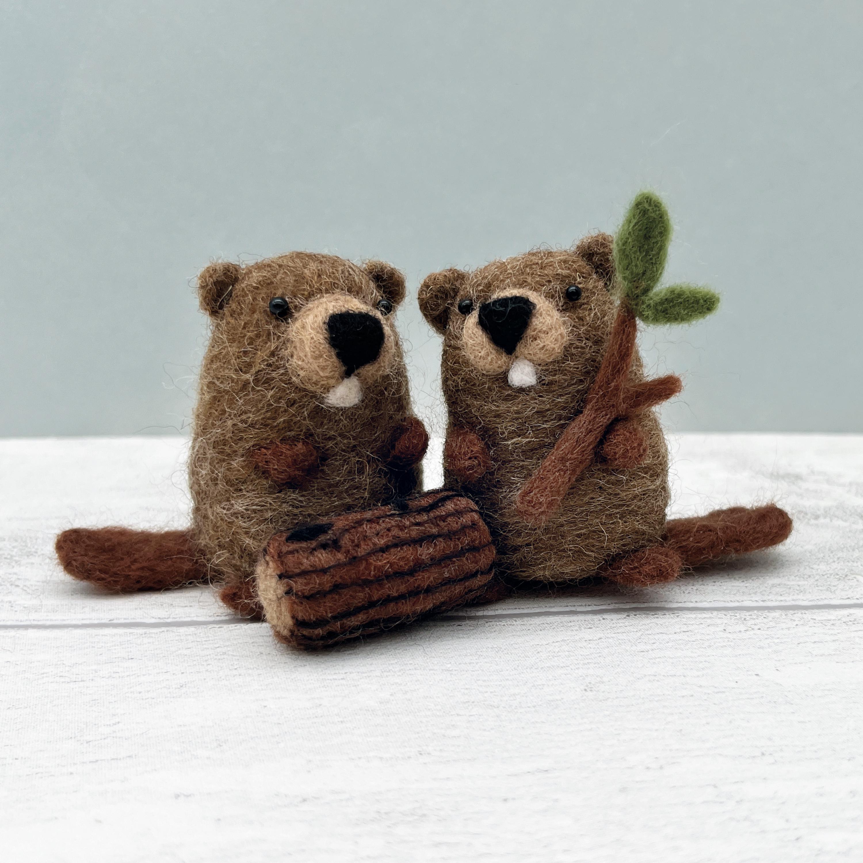 Needle Felting Kit: Beaver Pair, Craft Kit for Beginners - Etsy