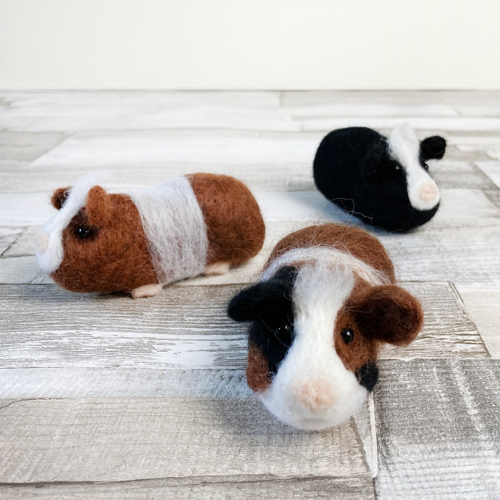 Needle Felting Kit Guinea Pigs cute pets craft kit for Etsy