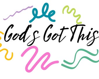 small God's Got This oval sticker, laptop decal, water bottle sticker 3"x2"