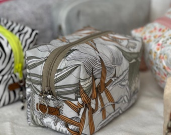 Handgemachte Floral Baumwolle Schminktasche: Reise Kulturbeutel