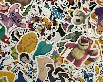 Disney Mystery Sticker Pack - 5, 10 or 15 Pcs - Random Disney Characters for Journals, Planners, Scrapbooking - Cute Stationery Decals