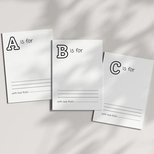 Baby shower ABC book, Baby alphabet book, abc book baby shower, abc coloring book, Baby's First ABC Book, Blank Alphabet Book, baby's abc