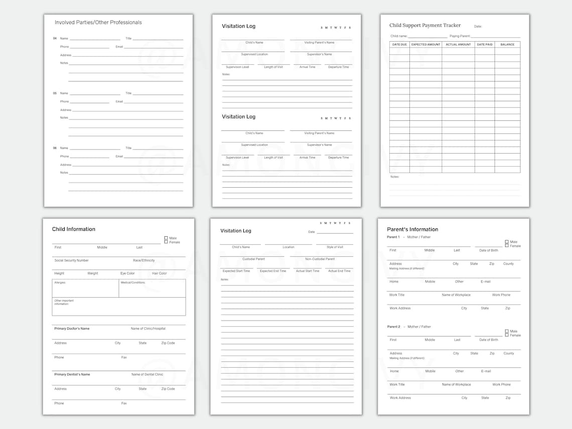 PDF Fillable Child Custody Binder for Any Kind of Custody Battle| Co ...